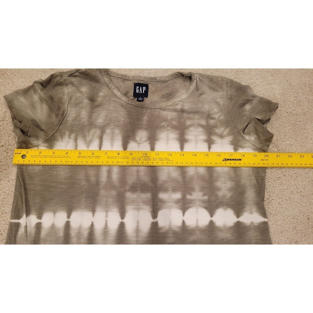 GAP Olive Green White Tie-Dye Cotton/Modal Blend T-Shirt Dress Size Large - Picture 6 of 8